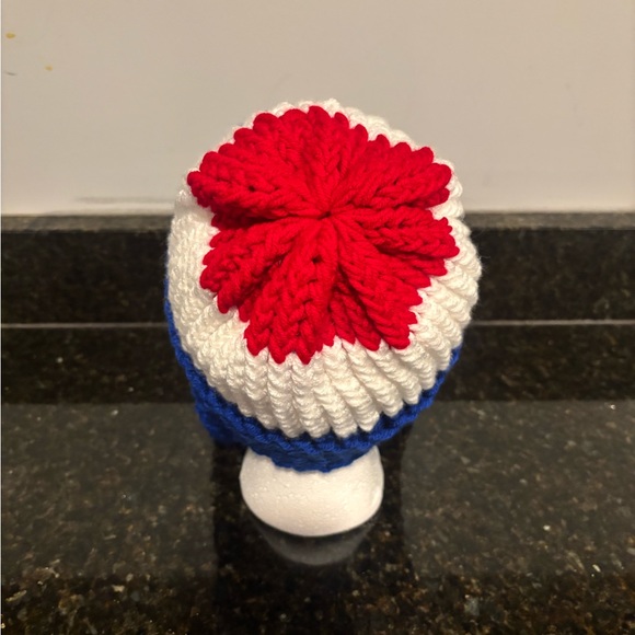 NWOT Teen/Adult Tricolor Knit Hat w/Ear Flaps - Picture 4 of 6